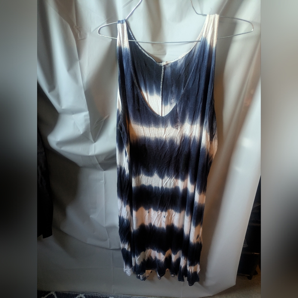 Blue and White Maxi Tank Dress